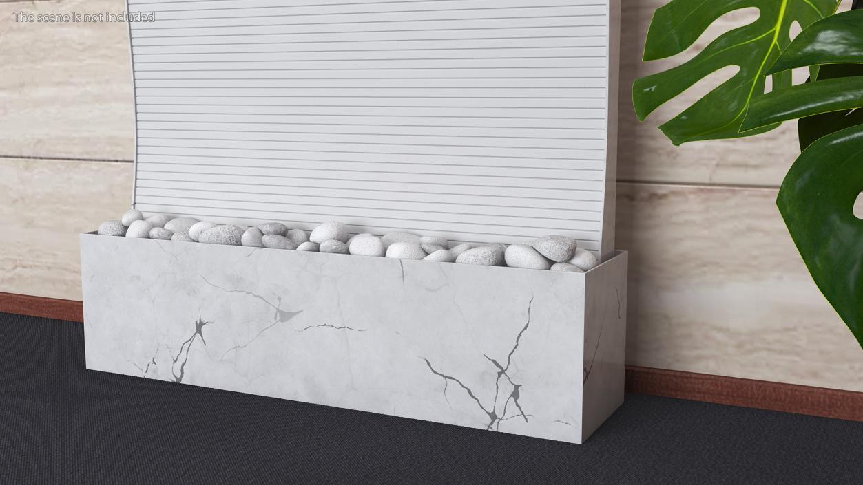 White Marble Wall Fountain Empty 3D