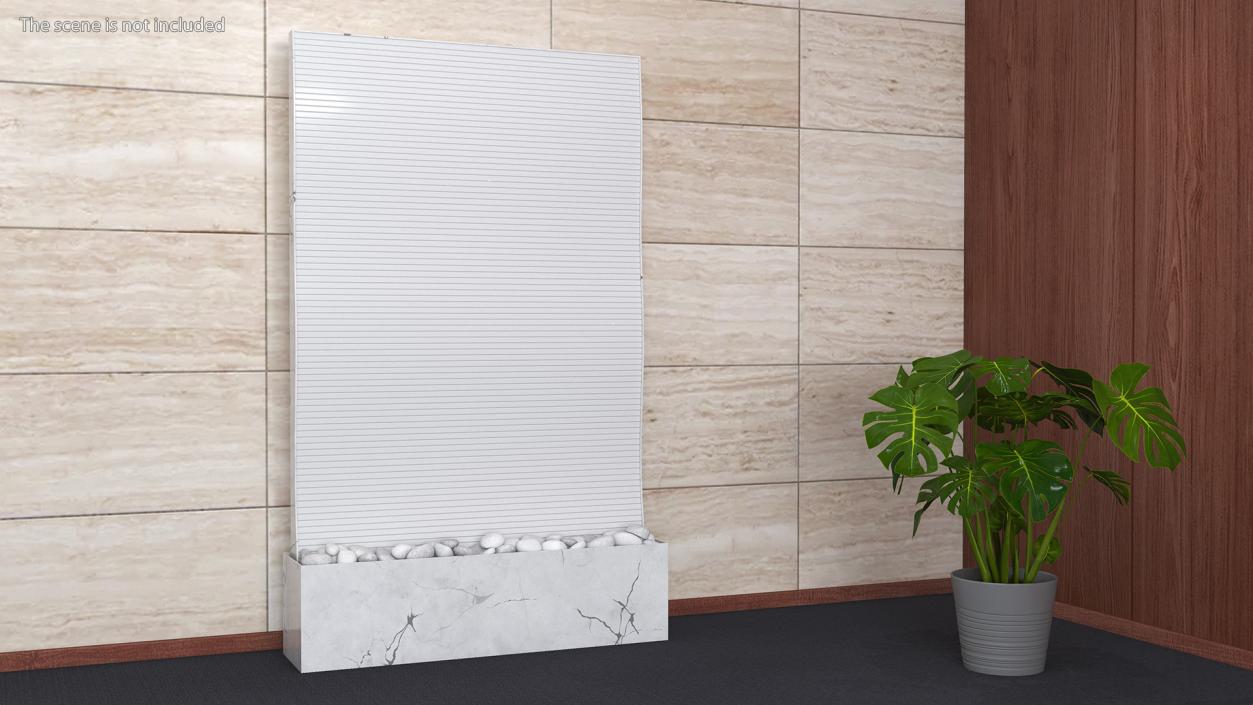 White Marble Wall Fountain Empty 3D