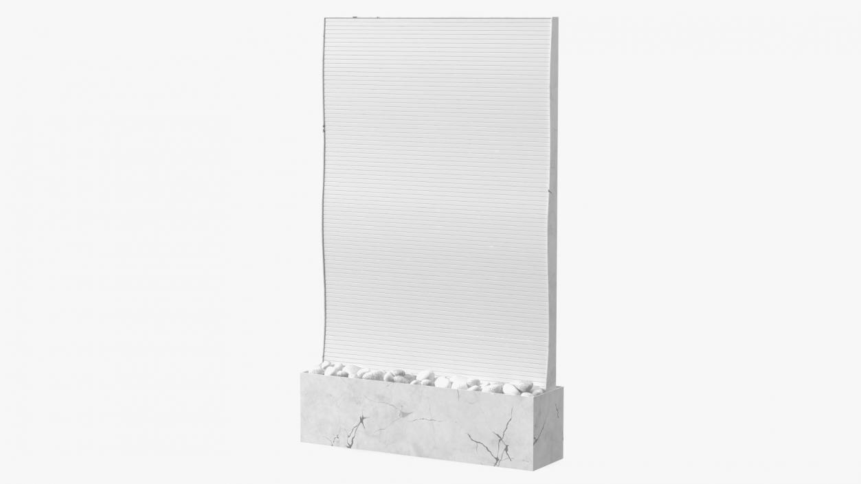 White Marble Wall Fountain Empty 3D