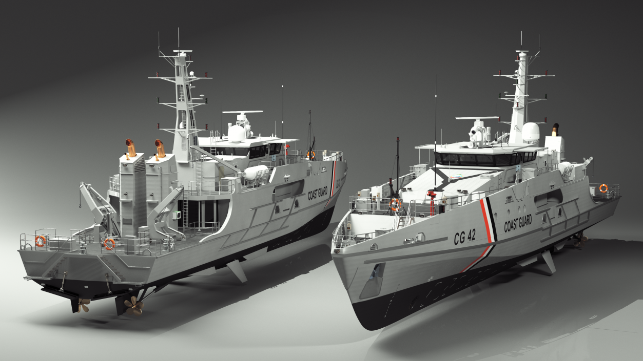 TTS Scarborough CG42 Coast Guard Rigged 3D model