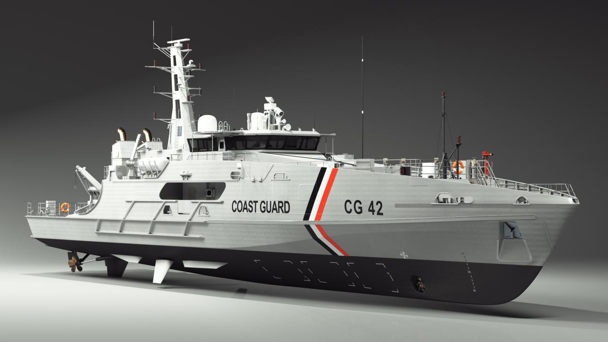 TTS Scarborough CG42 Coast Guard Rigged 3D model