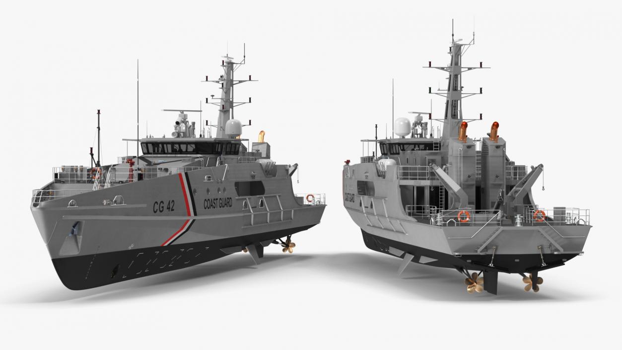 TTS Scarborough CG42 Coast Guard Rigged 3D model