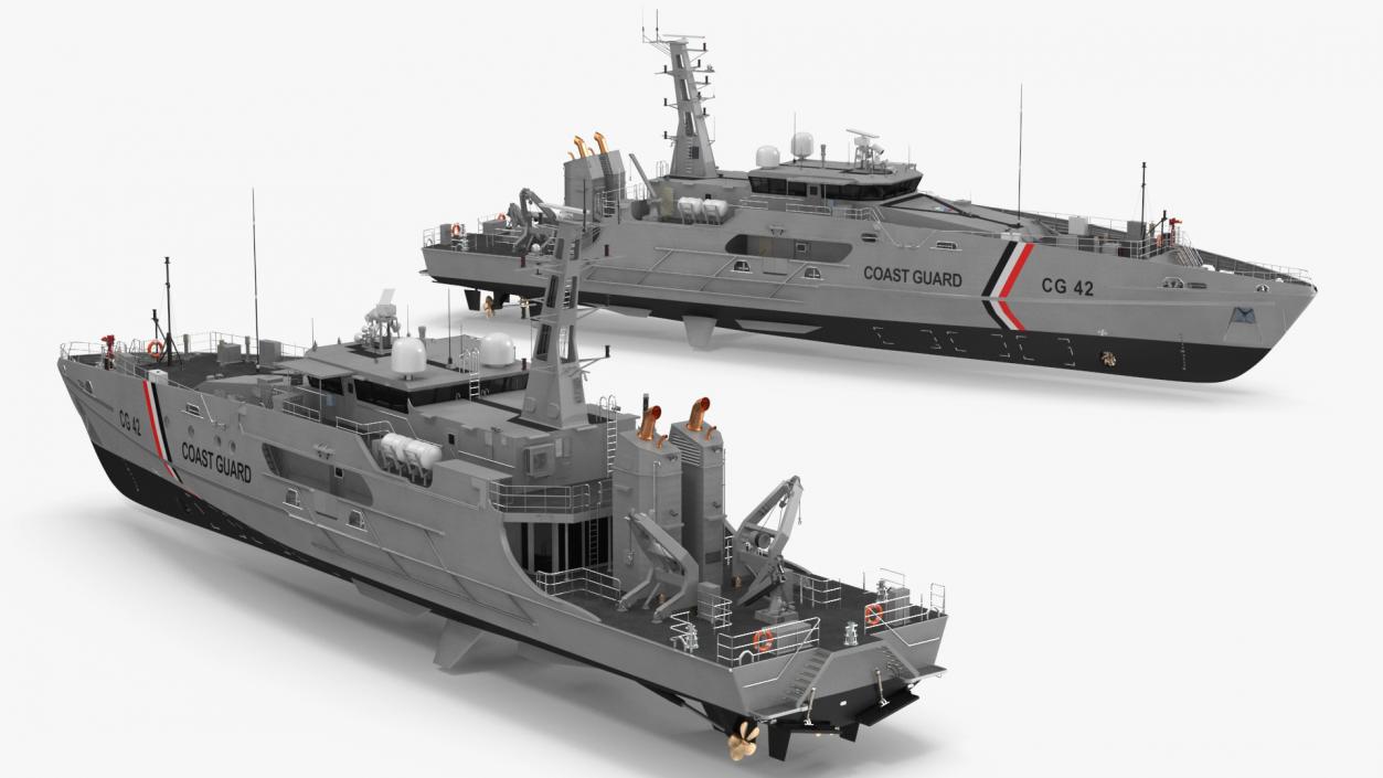 TTS Scarborough CG42 Coast Guard Rigged 3D model