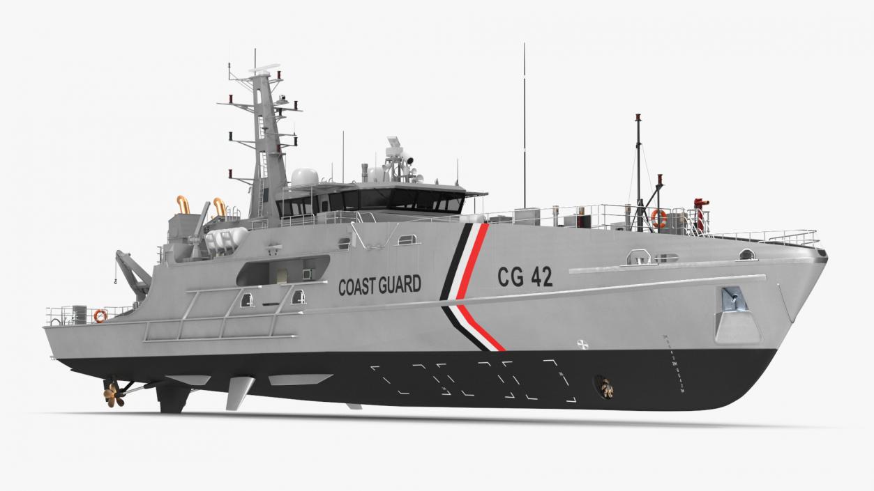 TTS Scarborough CG42 Coast Guard Rigged 3D model