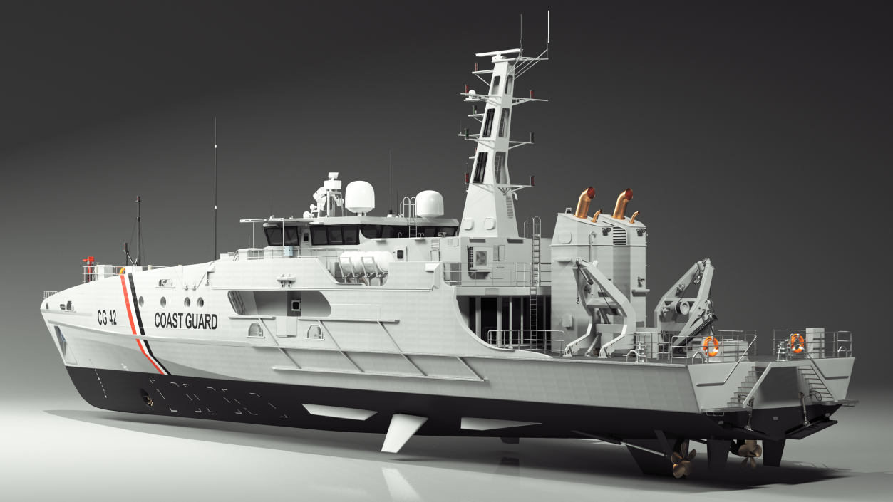 TTS Scarborough CG42 Coast Guard Rigged 3D model