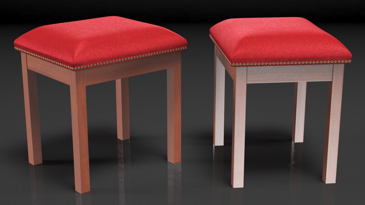 Church Wooden Stool 3D model