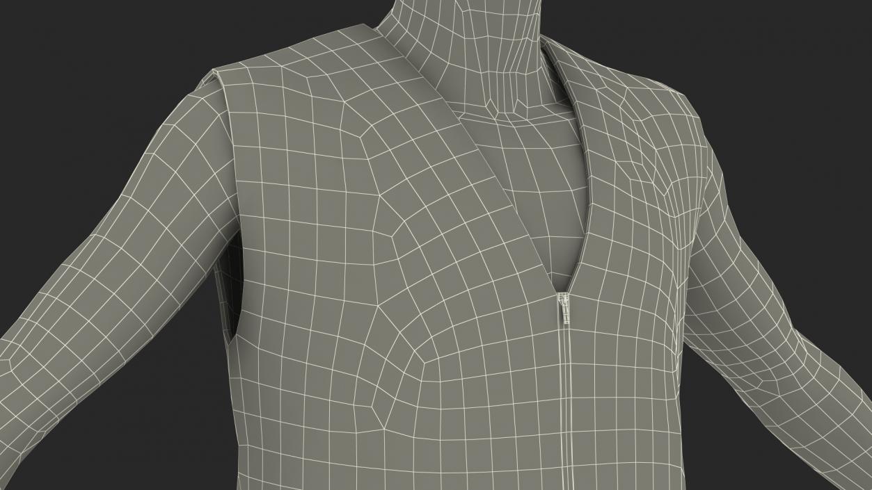 3D model Mannequin with Yellow Hi Vis Safety Vest