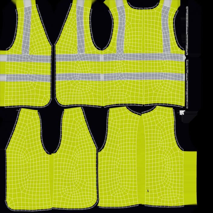 3D model Mannequin with Yellow Hi Vis Safety Vest