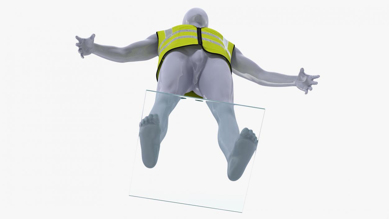 3D model Mannequin with Yellow Hi Vis Safety Vest