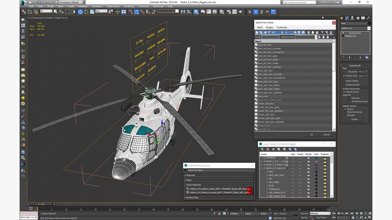 Harbin Z-9 Haitun Rigged 3D model