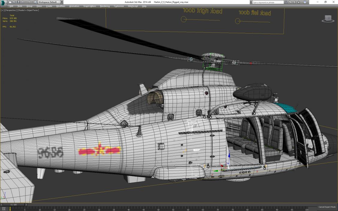 Harbin Z-9 Haitun Rigged 3D model