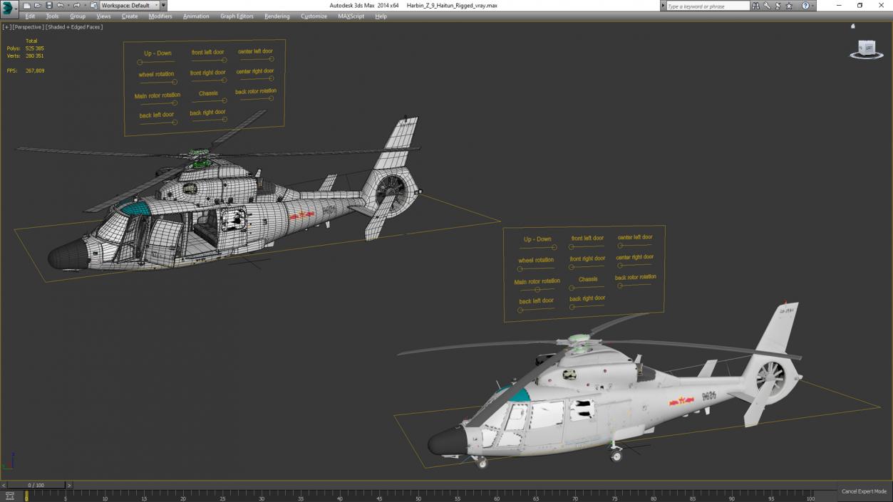 Harbin Z-9 Haitun Rigged 3D model