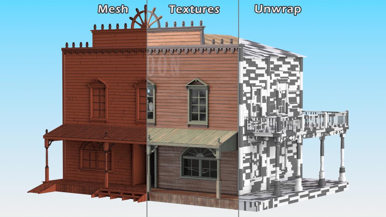 3D model Western Houses Collection