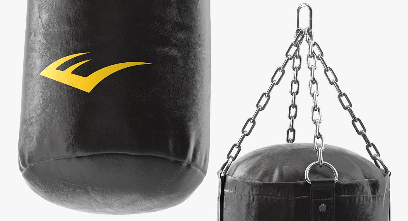 3D model Punching Bag with Boxer Rigged