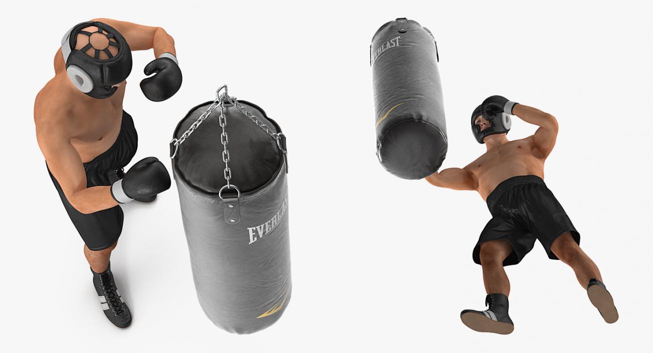 3D model Punching Bag with Boxer Rigged