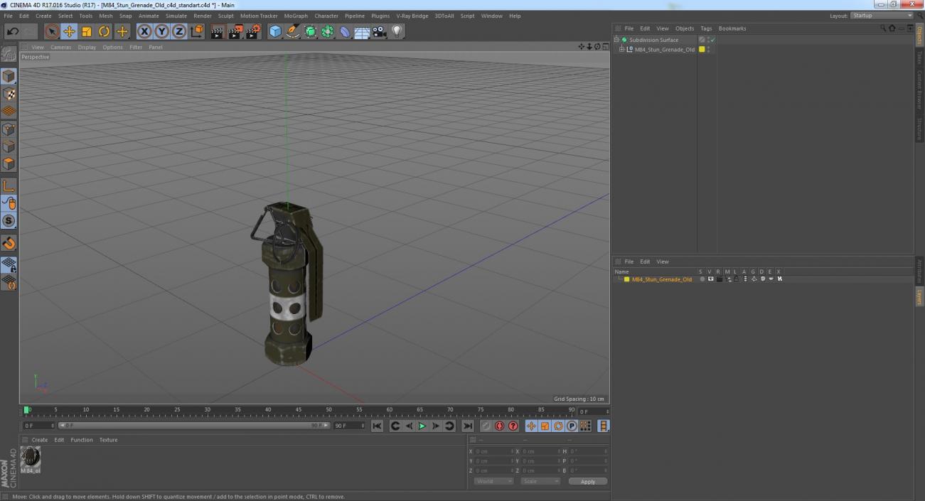 3D model M84 Stun Grenade Old