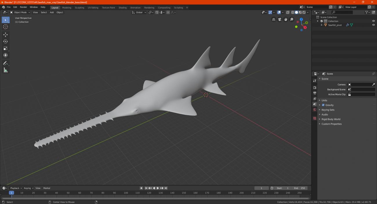 Sawfish 3D model