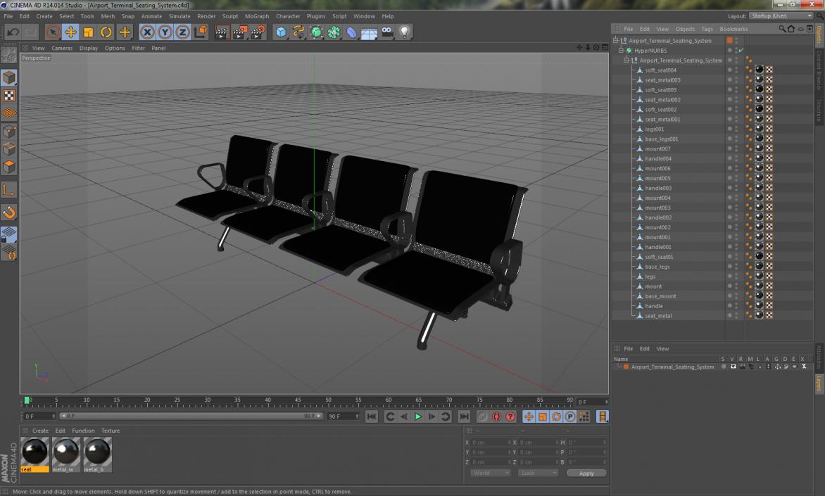 3D Airport Terminal Seating System