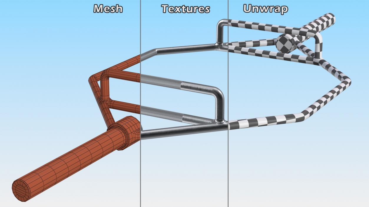 3D model Olympic Hex Weight Lifting Trap Bar