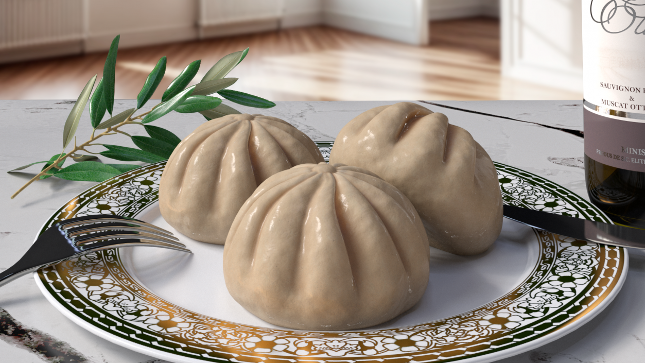 3D Asian Dumpling Cooked for 3D Print 2