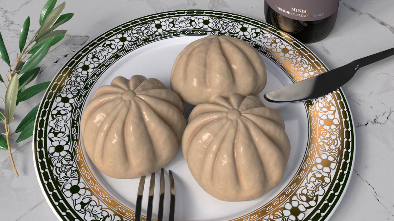 3D Asian Dumpling Cooked for 3D Print 2