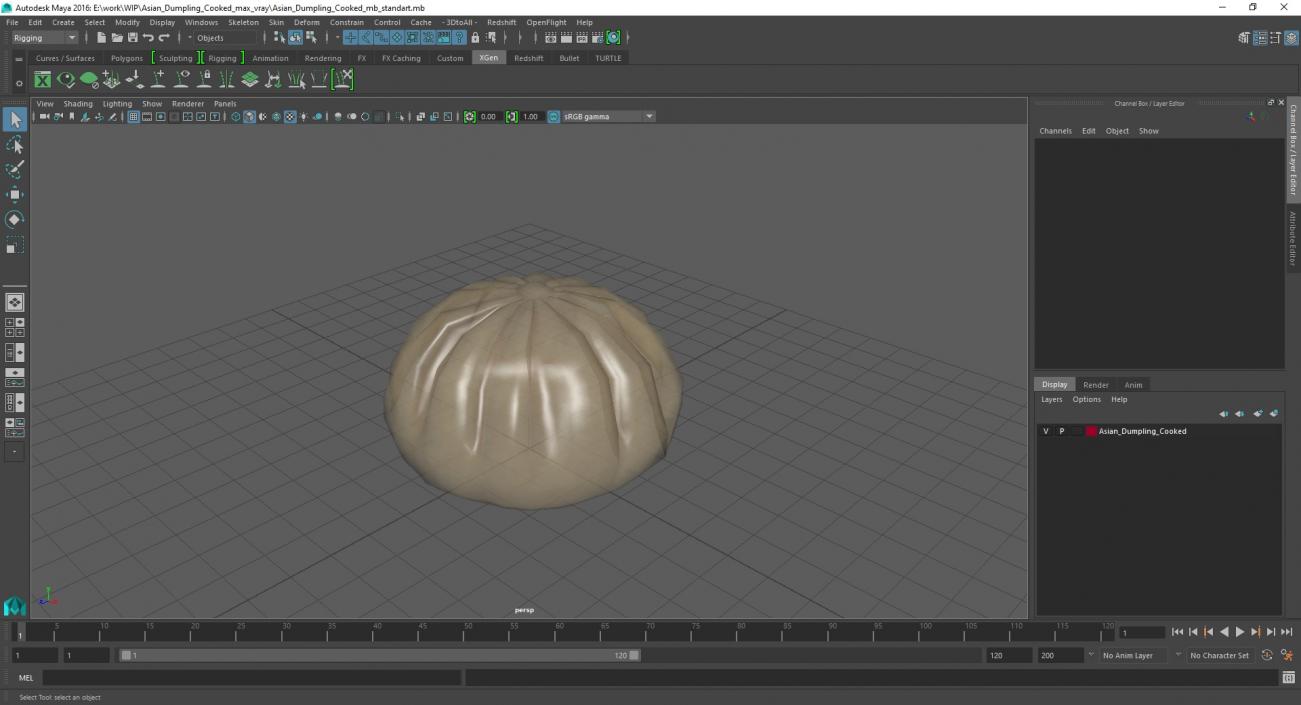 3D Asian Dumpling Cooked for 3D Print 2