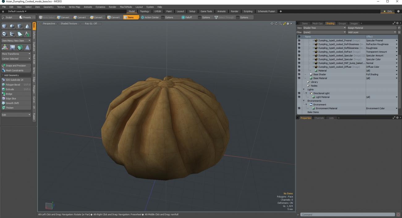 3D Asian Dumpling Cooked for 3D Print 2