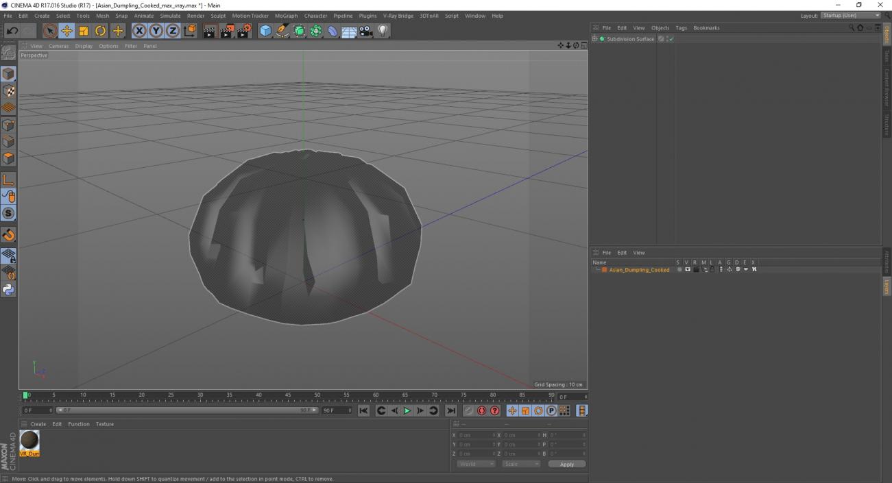 3D Asian Dumpling Cooked for 3D Print 2