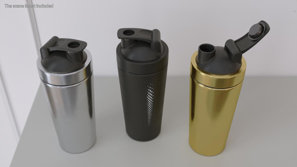 3D model Stainless Steel Protein Shaker Gold