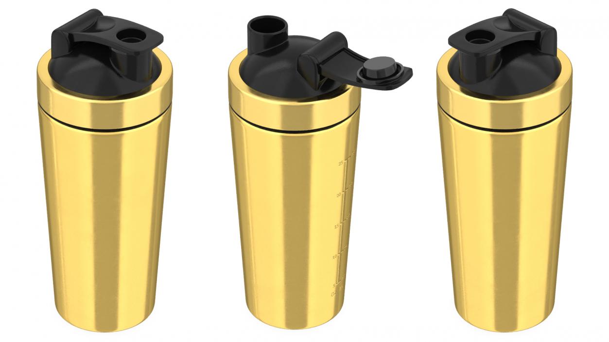 3D model Stainless Steel Protein Shaker Gold