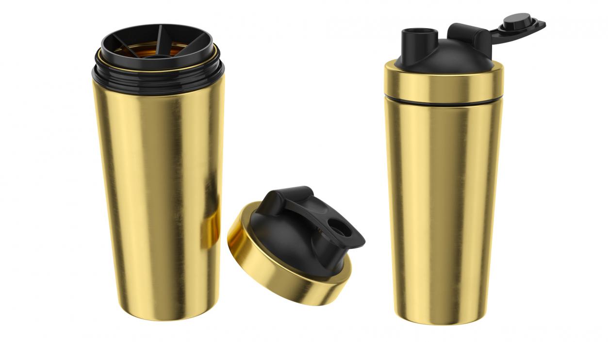 3D model Stainless Steel Protein Shaker Gold