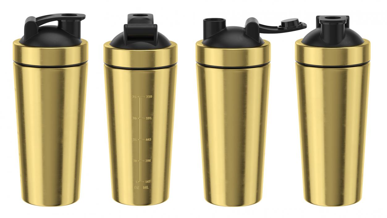 3D model Stainless Steel Protein Shaker Gold