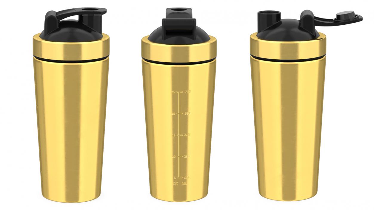 3D model Stainless Steel Protein Shaker Gold