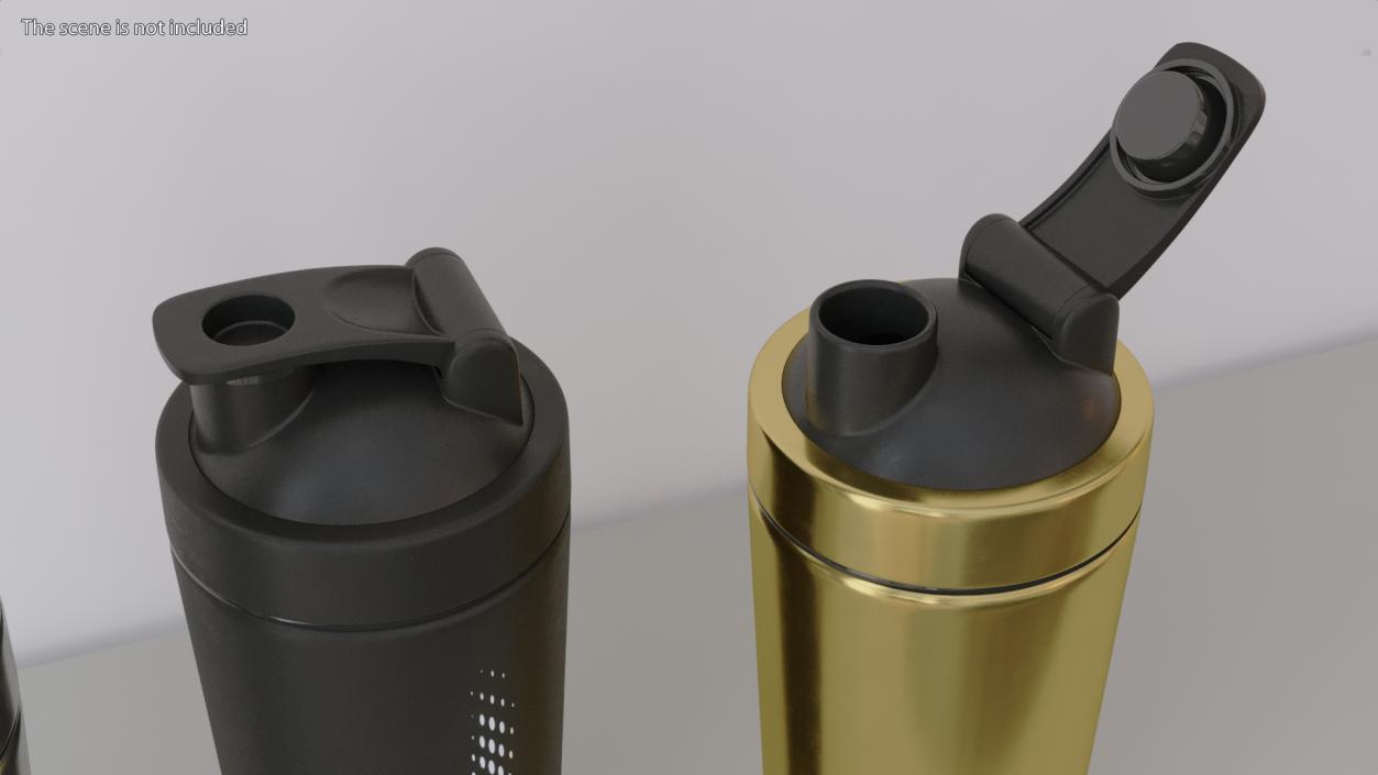 3D model Stainless Steel Protein Shaker Gold