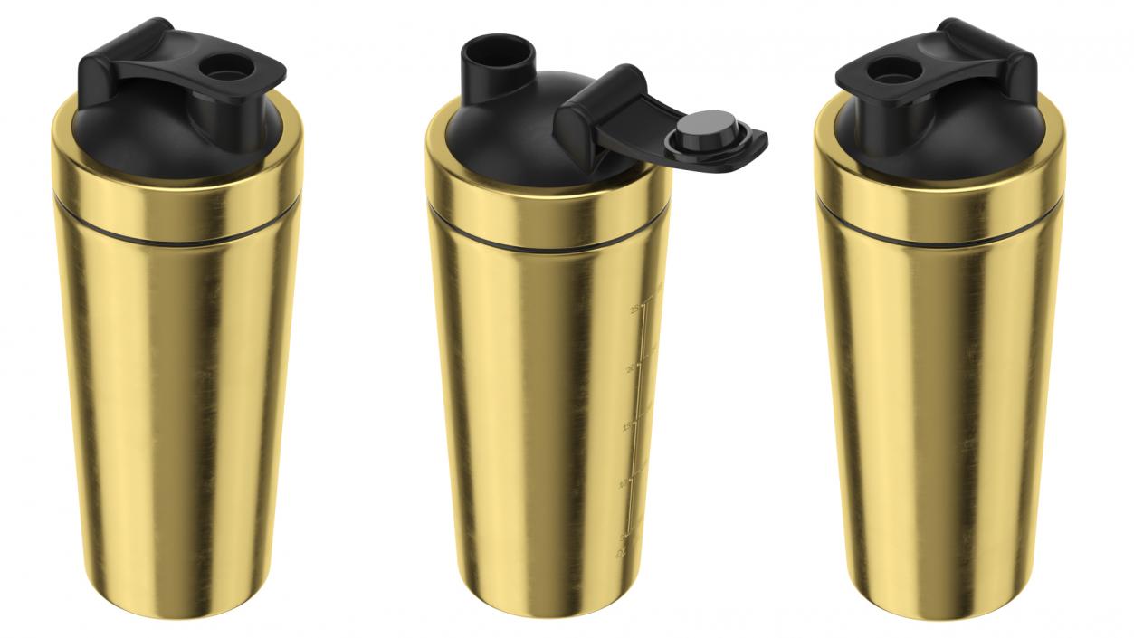 3D model Stainless Steel Protein Shaker Gold