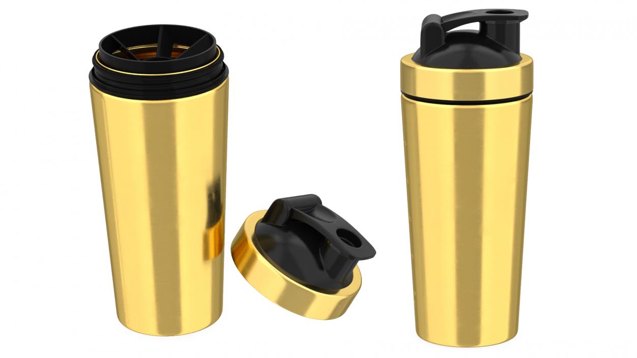 3D model Stainless Steel Protein Shaker Gold