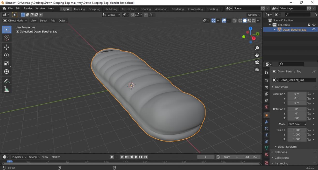 Down Sleeping Bag 3D