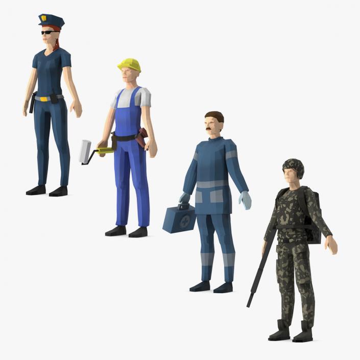 Rigged Low Poly Characters Collection 2 3D model