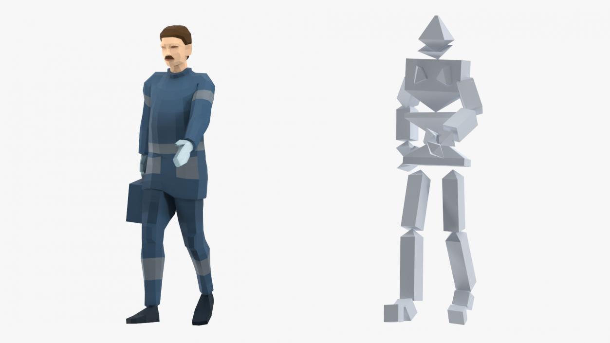 Rigged Low Poly Characters Collection 2 3D model