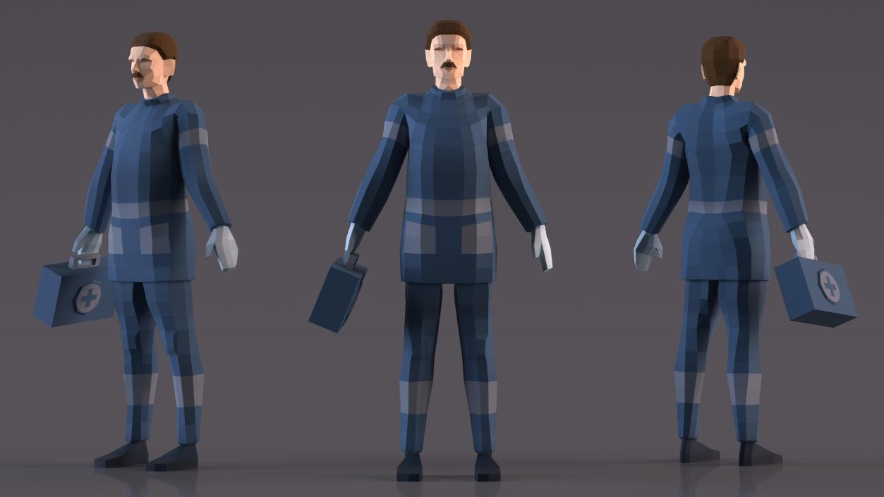 Rigged Low Poly Characters Collection 2 3D model