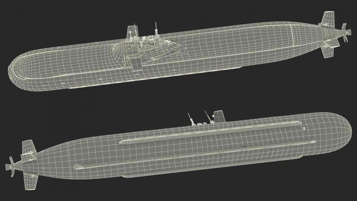 Diesel Submarine HDW Class 212A Half Wet Rigged 3D