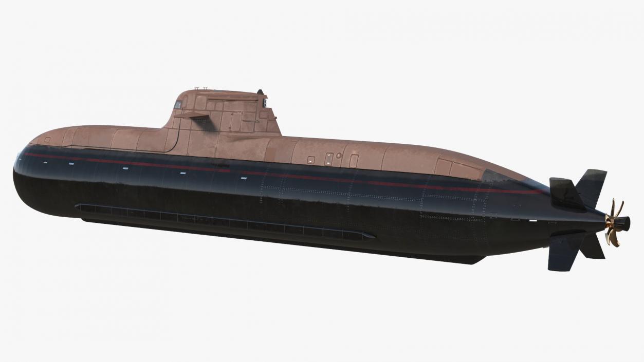 Diesel Submarine HDW Class 212A Half Wet Rigged 3D