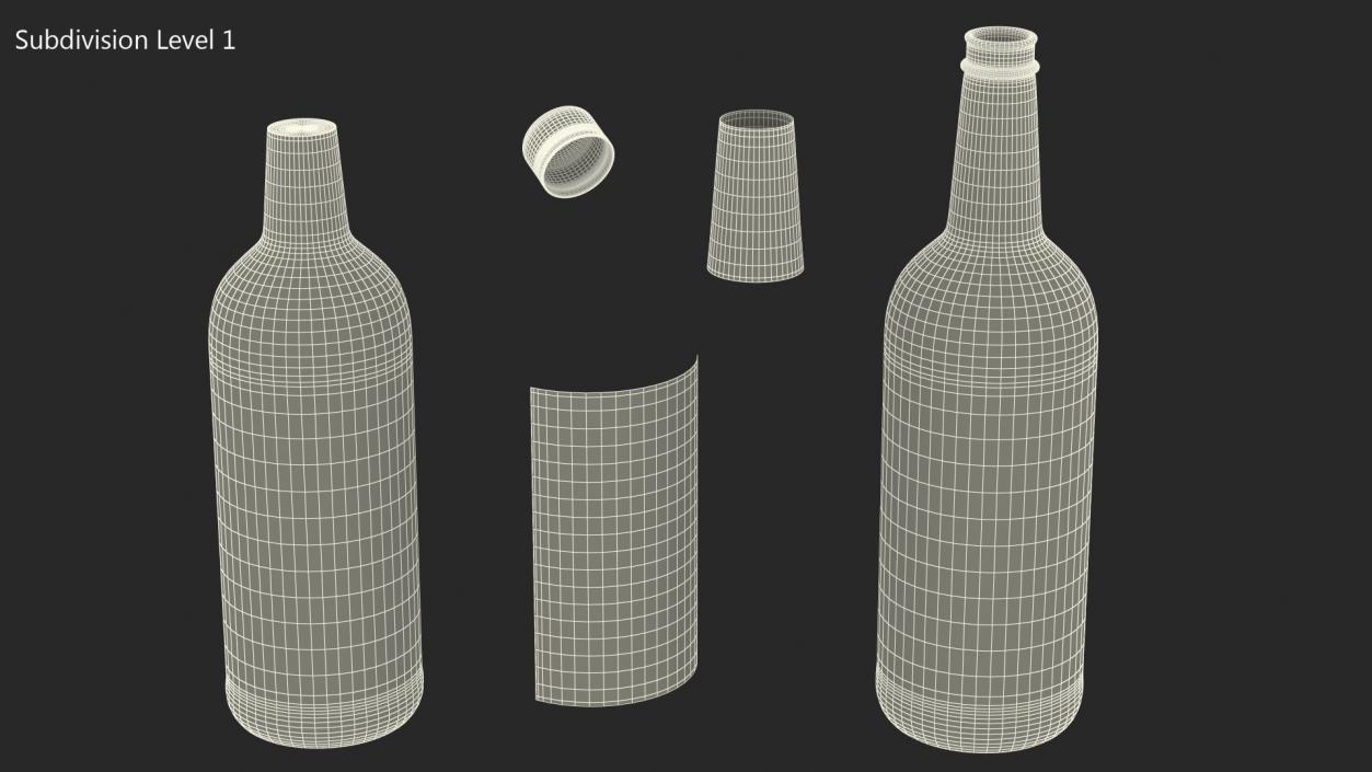 3D model Vodka 1L Bottle