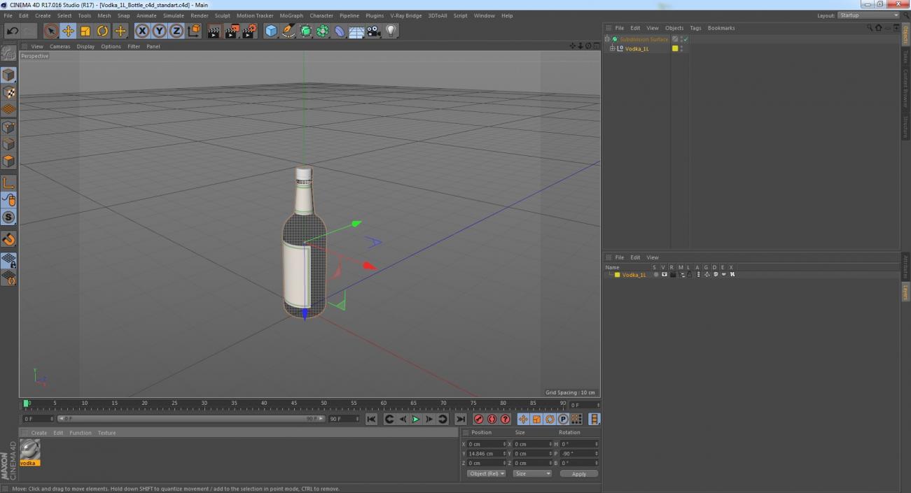 3D model Vodka 1L Bottle