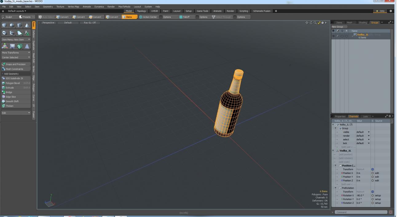 3D model Vodka 1L Bottle