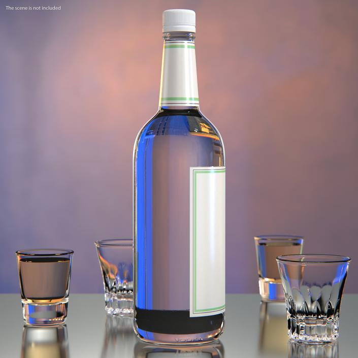 3D model Vodka 1L Bottle