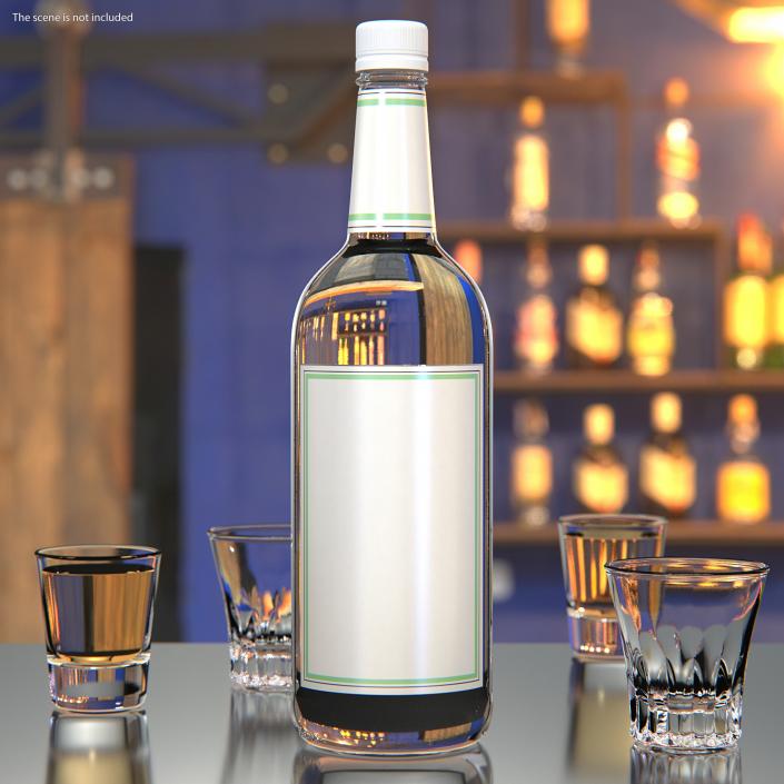 3D model Vodka 1L Bottle