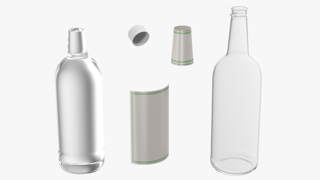 3D model Vodka 1L Bottle