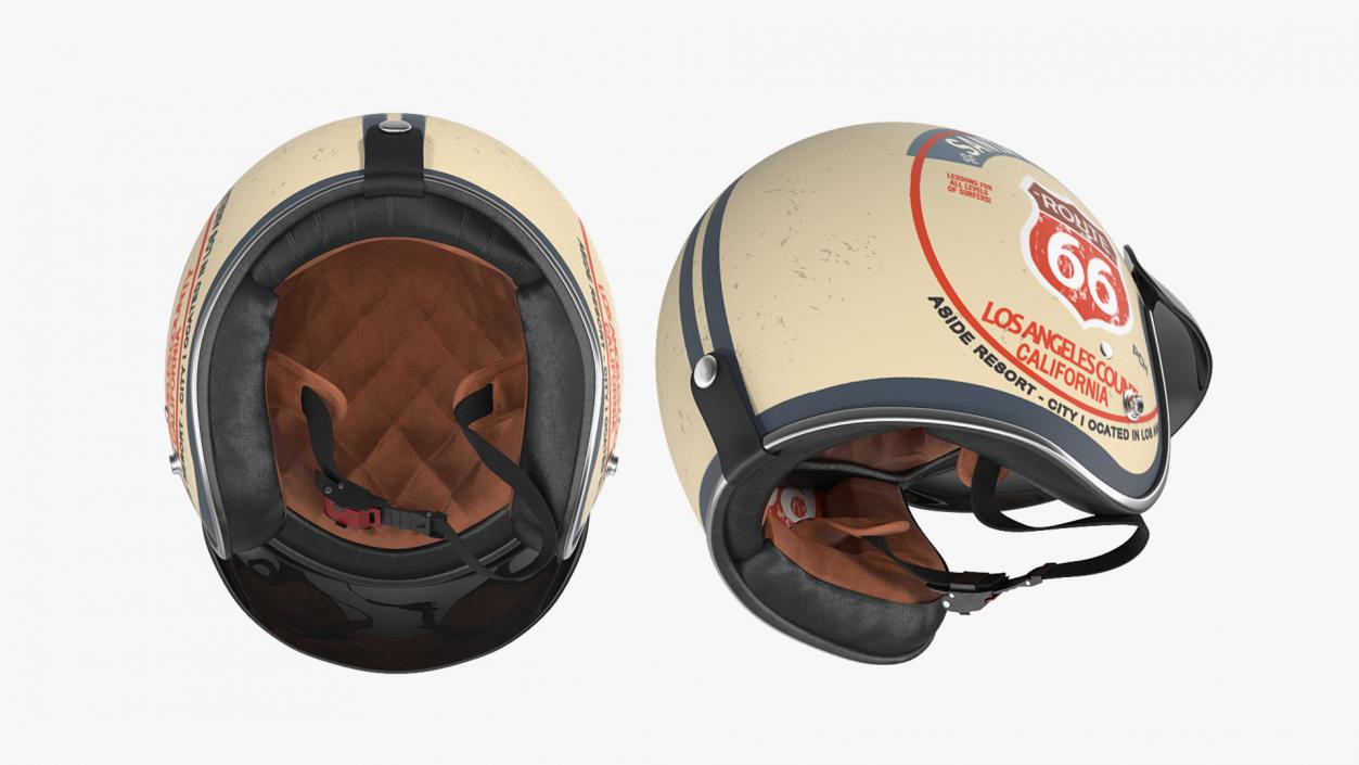 3D Retro Motorcycle Helmet and Goggles Collection