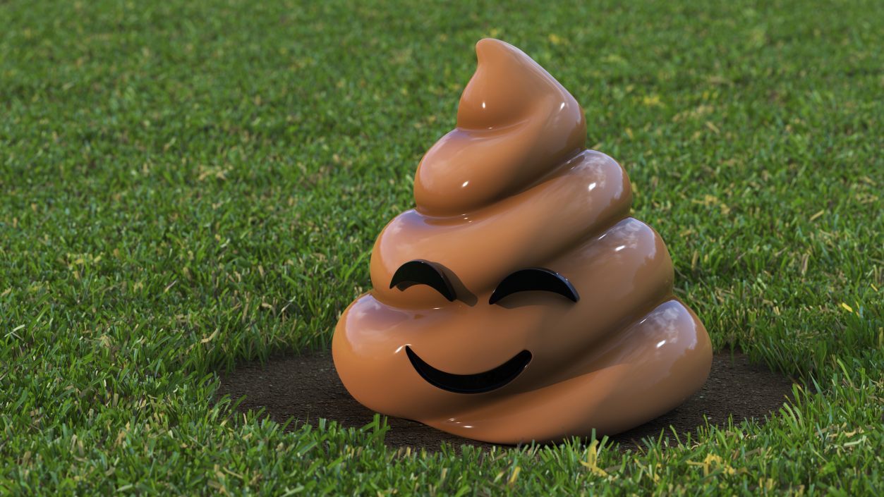 3D Poop Emoji Smiling Eyes model